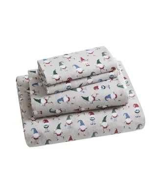 Bearpaw Gnome 100% Cotton Flannel 4-Pc. Sheet Set, Full