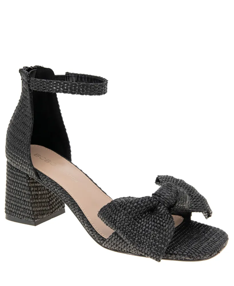 BCBGeneration Women's Dappel Raffia Block Heel Sandals