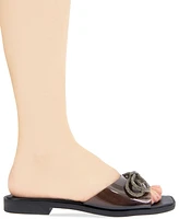 BCBGeneration Women's Laffi Rhinestone Bow Slide Sandals