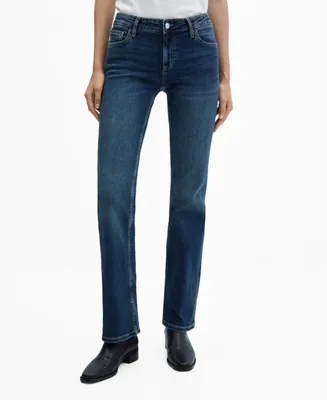 Mango Women's Low-Rise Flared Jeans - Medium Vintage