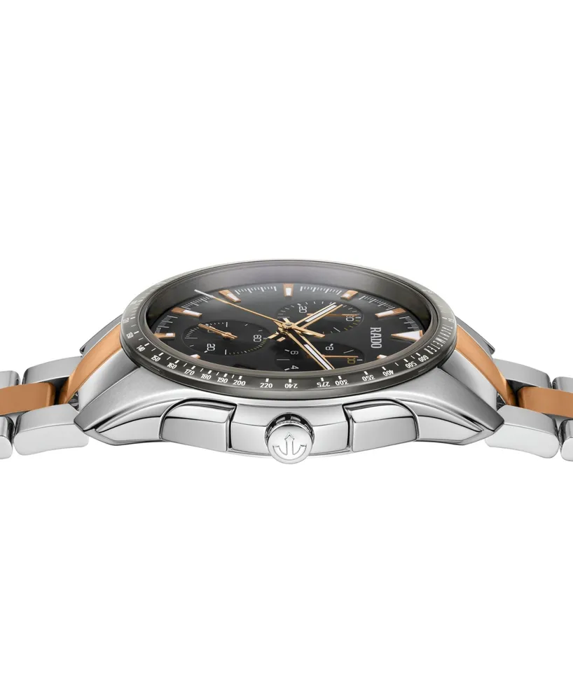 Rado Men's Swiss Chronograph Hyperchrome Two-Tone Stainless Steel Bracelet Watch 45mm