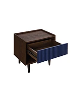 Manhattan Comfort Duane 2-Piece Medium Density Fibreboard Ribbed 1-Drawer Nightstand Set