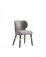 Manhattan Comfort Strine 21.65" Velvet and Faux Leather Upholstered Dining Chair