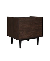 Manhattan Comfort Duane 20.23" Medium Density Fibreboard Ribbed 1-Drawer Nightstand