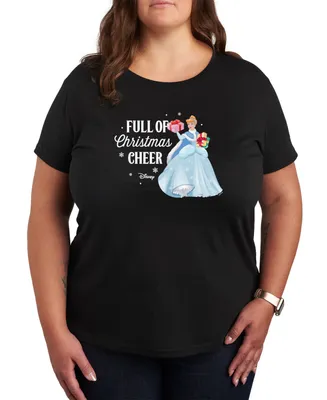 Air Waves Trendy Plus Size Disney Cinderella Christmas Cheer Graphic T-shirt