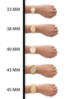 Michael Kors Women's Lennox Three-Hand Gold-Tone Stainless Steel Bracelet Mesh Watch, 37mm