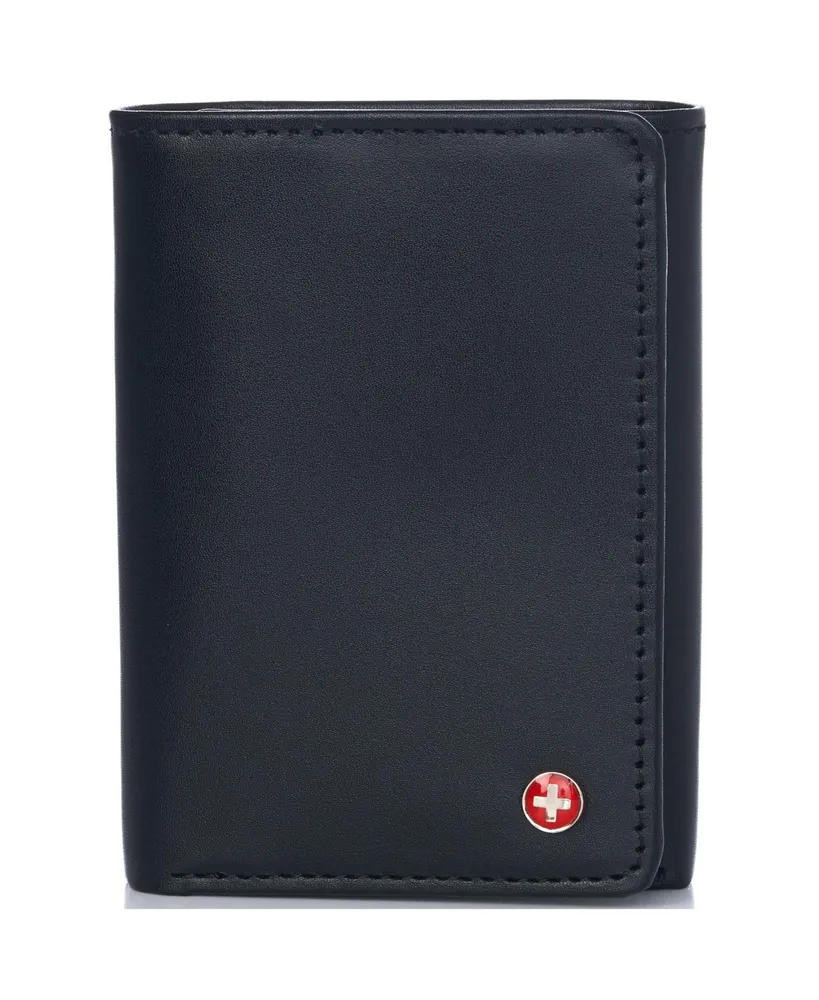 Alpine Swiss Rfid Mens Wallet Deluxe Capacity Trifold With Divided Bill Section