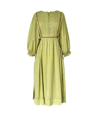 Mallie Dress Chartreuse and Violet