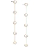 Ettika Imitation Pearls Earrings Dripping in 18K Gold Plating