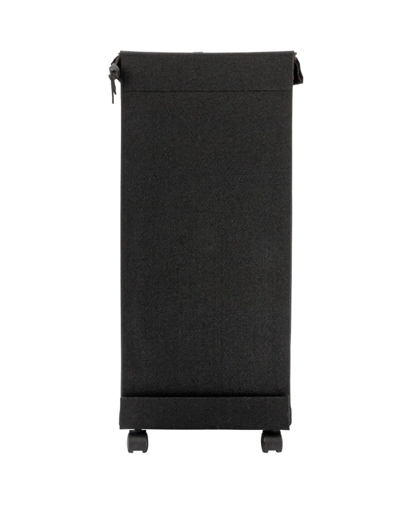 Household Essentials Narrow Collapsible Laundry Hamper with Liner and Lid