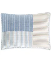Charter Club Seaside Stripe Patchwork Cotton Sham, Standard, Created for Macy's