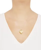 Diamond Accent Heart Locket 18" Pendant Necklace in 10k Gold