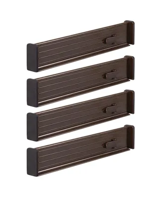 mDesign Linus Expandable Adjustable Dresser Drawer Divider with Foam Ends, 4 Pack