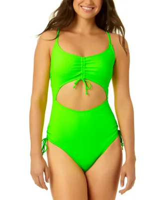 Salt + Cove Juniors' Adjustable-Cinch Ribbed One-Piece Swimsuit, Created for Macy's