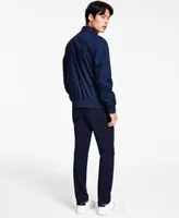 Calvin Klein Mens Logo Print Matte Bomber Jacket Slim Fit Refined Button Down Shirt Slim Fit Modern Stretch Chino Pants