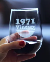 Bevvee Vintage-Like 1971 52nd Birthday Gifts Stem Less Wine Glass, 17 oz