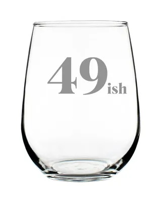 Bevvee 49ish 50th Birthday Gifts Stem Less Wine Glass, 17 oz
