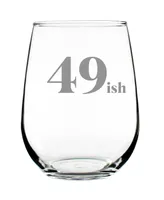 Bevvee 49ish 50th Birthday Gifts Stem Less Wine Glass, 17 oz