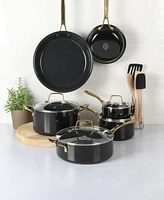 Martha Stewart Aluminum 14 Piece Cookware Combo with Non Stick Interior Enamel Exterior Set