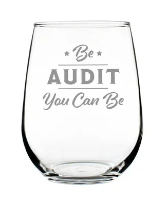 Bevvee Be Audit You can be Accounting Gifts Stem Less Wine Glass, 17 oz