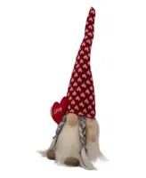 Northlight 13" Led Lighted Valentine's Day Girl Gnome with Love Heart