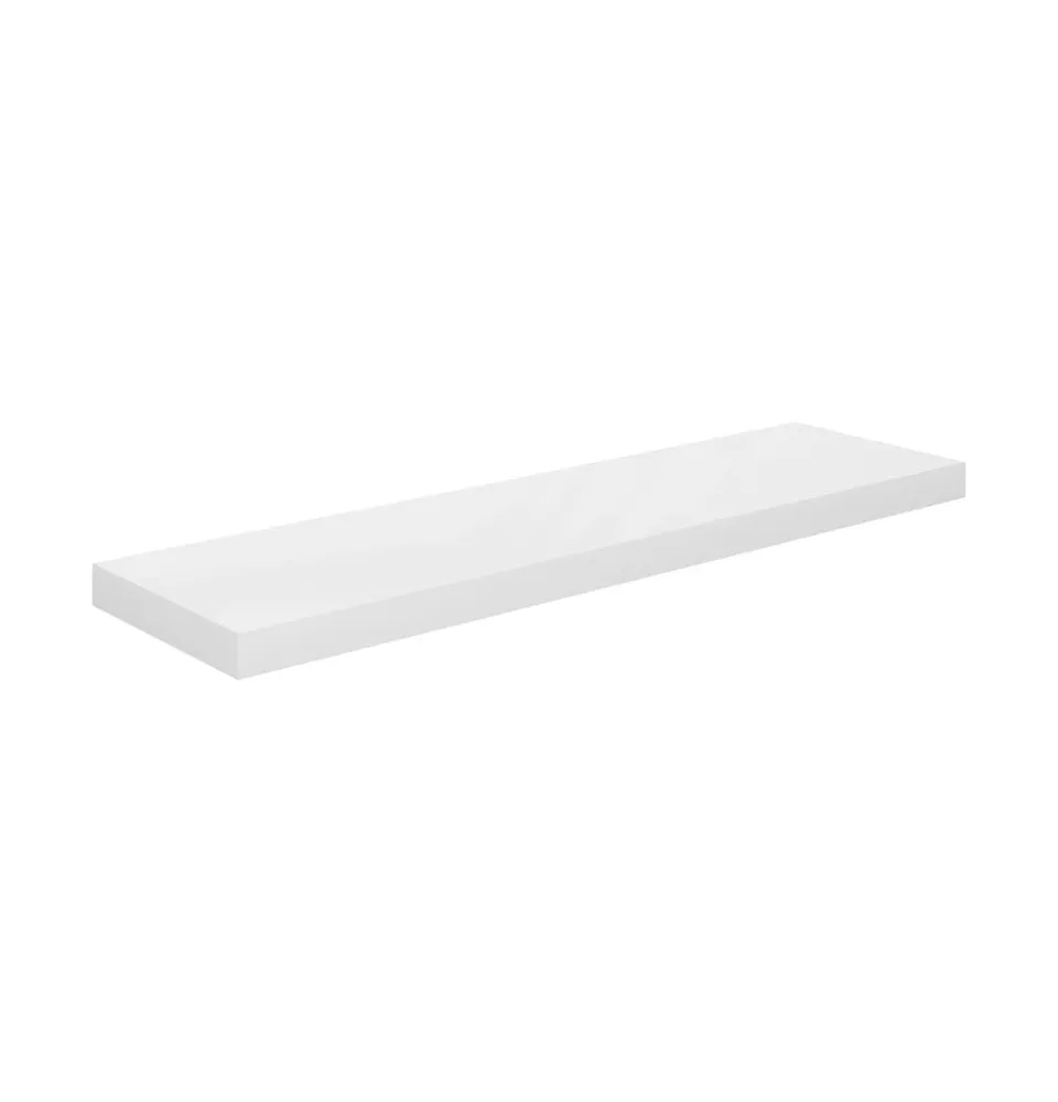 Floating Wall Shelf High Gloss White 35.4"x9.3"x1.5" Mdf