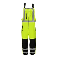 RefrigiWear Men's Hi Vis Insulated Softshell High-Bib Overalls, -20°F (-29°C)