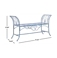 Adina Wrought Iron 51.25 Inch W Outdoor Garden Bench