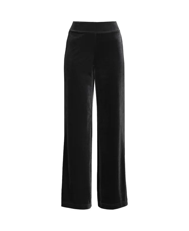 Ladies Trousers, Women Vintage Black Velvet Trousers Solid Color With  Pocket Straight Pants Autumn Baggy Wide Leg Trousers Elastic High Waist  Belt Flared Pants For Ladies Office Work Leisure Beach P :