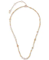 Lucky Brand Two-Tone Mixed Bead Collar Necklace, 15-1/2" + 3" extender