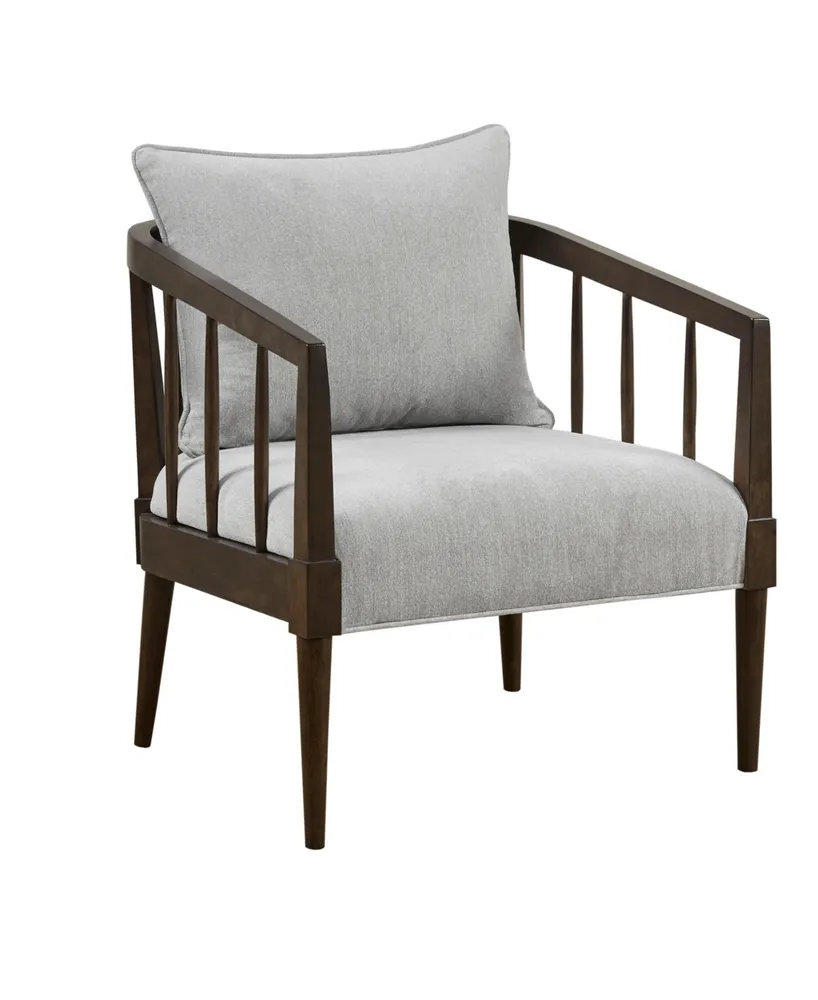 Madison Park 29" Josefine Wide Spindle Accent Armchair with Removable Back Pillow