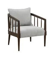 Madison Park 29" Josefine Wide Spindle Accent Armchair with Removable Back Pillow