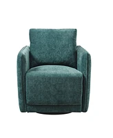 Madison Park 29.5" Kaley Wide Fabric Upholstered 360 Degree Swivel Chair
