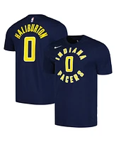 Men's Nike Tyrese Haliburton Navy Indiana Pacers Icon 2022/23 Name and Number T-shirt