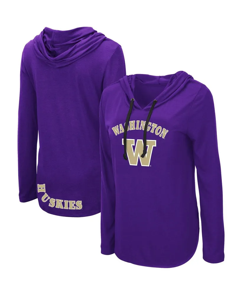 Women's Colosseum Purple Washington Huskies My Lover Lightweight Hooded Long Sleeve T-shirt