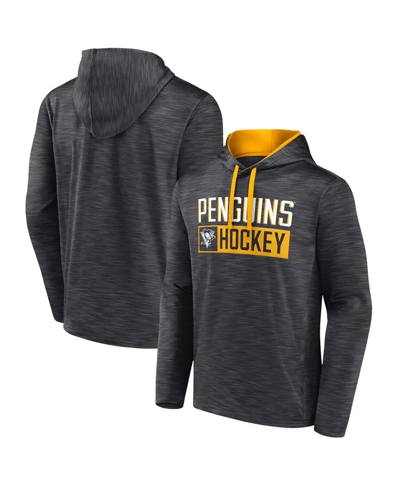 Men's Fanatics Heather Charcoal Pittsburgh Penguins Close Shave Pullover Hoodie