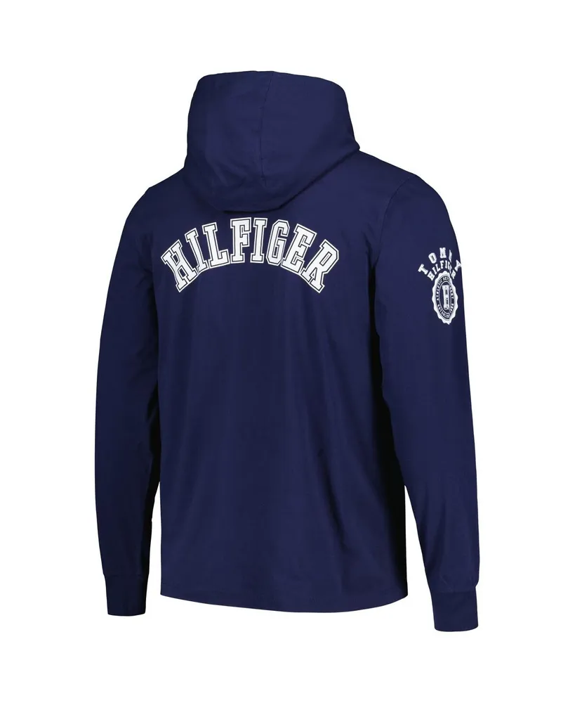 Men's Tommy Hilfiger College Navy Seattle Seahawks Morgan Long Sleeve Hoodie T-shirt