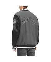 Men's Tommy Hilfiger Heather Gray, Black Las Vegas Raiders Gunner Full-Zip Varsity Jacket