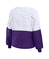 Women's Wear by Erin Andrews White, Purple Phoenix Suns Color-Block Pullover Sweater
