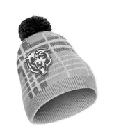 Women's Wear by Erin Andrews Chicago Bears Plaid Knit Hat with Pom and Scarf Set