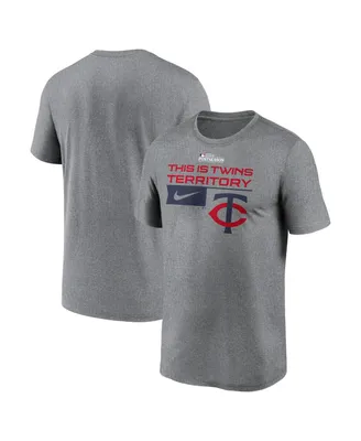 Men's Nike Heather Charcoal Minnesota Twins 2023 Postseason Legend Performance T-shirt