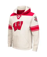 Men's Colosseum Cream Wisconsin Badgers 2.0 Lace-Up Pullover Hoodie