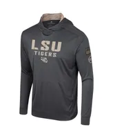 Men's Colosseum Charcoal Lsu Tigers Oht Military-Inspired Appreciation Long Sleeve Hoodie T-shirt
