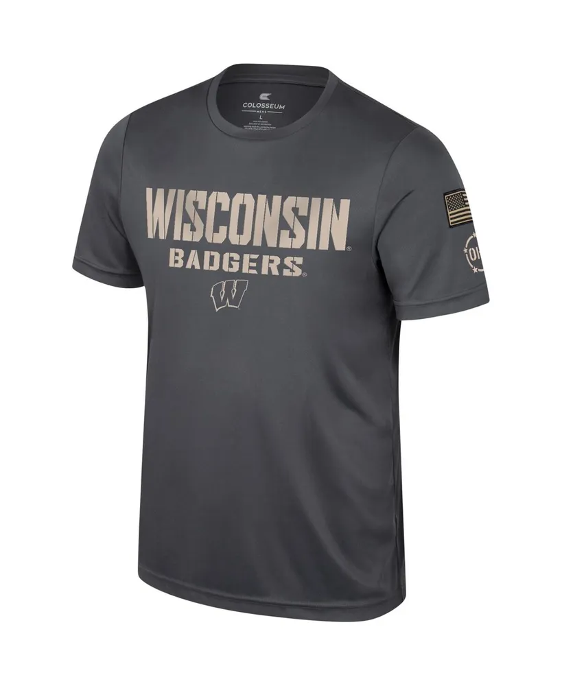 Men's Colosseum Charcoal Wisconsin Badgers Oht Military-Inspired Appreciation T-shirt