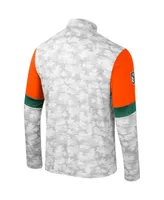 Men's Colosseum Camo Miami Hurricanes Oht Military-Inspired Appreciation Tomahawk Quarter-Zip Windshirt