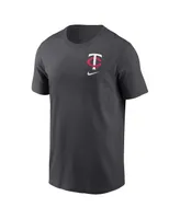 Men's Nike Charcoal Minnesota Twins Logo Sketch Bar T-shirt