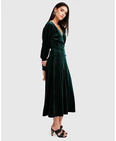 Women Belle & Bloom Current Mood Velvet Wrap Dress