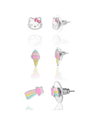 Sanrio Hello Kitty Star, Ice cream Stud Earrings Set - 3 Pairs, Officially Licensed