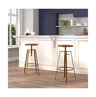 Industrial Style Barstool With Swivel Lift Adjustable Height Seat