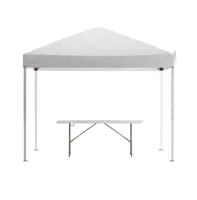 Outdoor Event/Tailgate Tent Set With Pop Up Event Canopy And Carry Bag And Bi-Fold Table With Carrying Handle